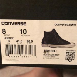 Converse X 8 men’s 10 women’s black/gunmet
